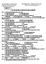 Đề kiểm tra một tiết Lịch sử lớp 12 - Mã đề 234 - Năm học 2016-2017 - Sở GD & ĐT Càng Long